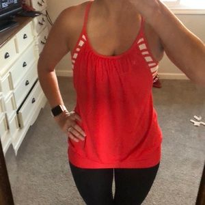 Lululemon Red/Pink built in bra tank